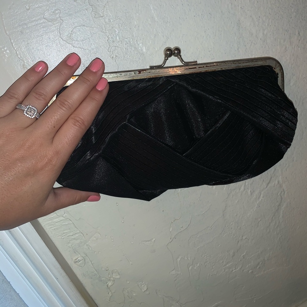 Black Clutch w/ Silver Chain